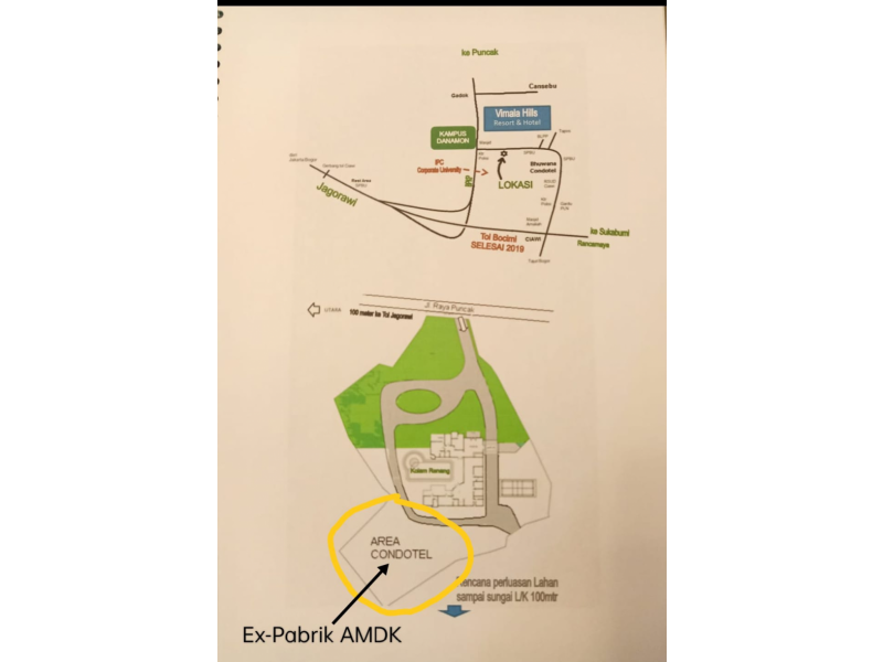 DIJUAL HOTEL HOOK  sangat strategis pertigaan Gadog, Megamendung, Puncak Bogor, Jawa Barat, 16770