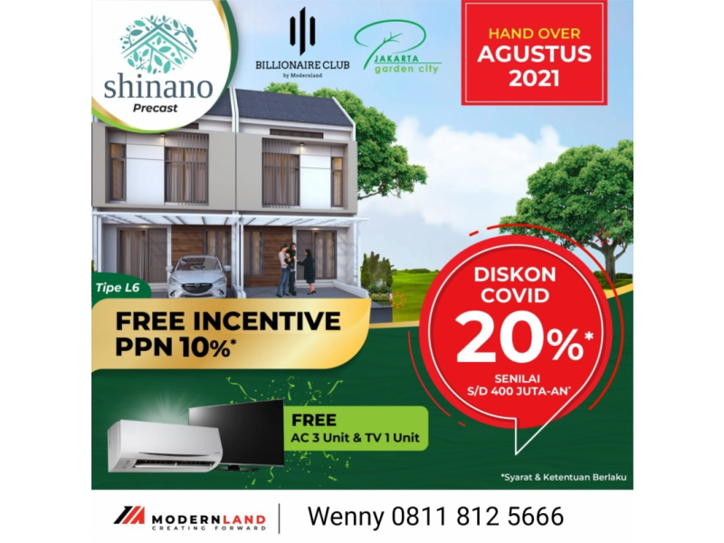Rumah Baru Jakarta Garden City Cluster Shinano Jakarta Timur