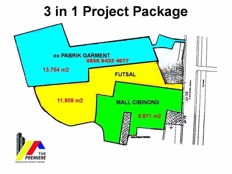 GEDUNG DIJUAL: JUAL PAKET SUPER BLOCK : MALL + FUTSAL + EX PABRIK GARMENT DI CIBINONG, JAWA BARAT (AA)